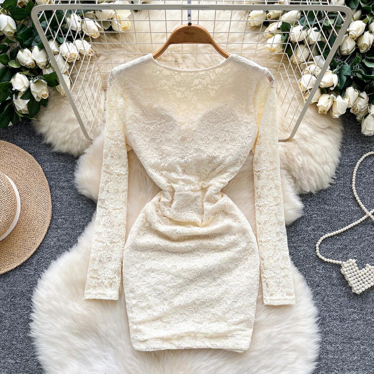 white and gold lace bodycon dress Selfportrait Lace bodycon Dress  Shellss