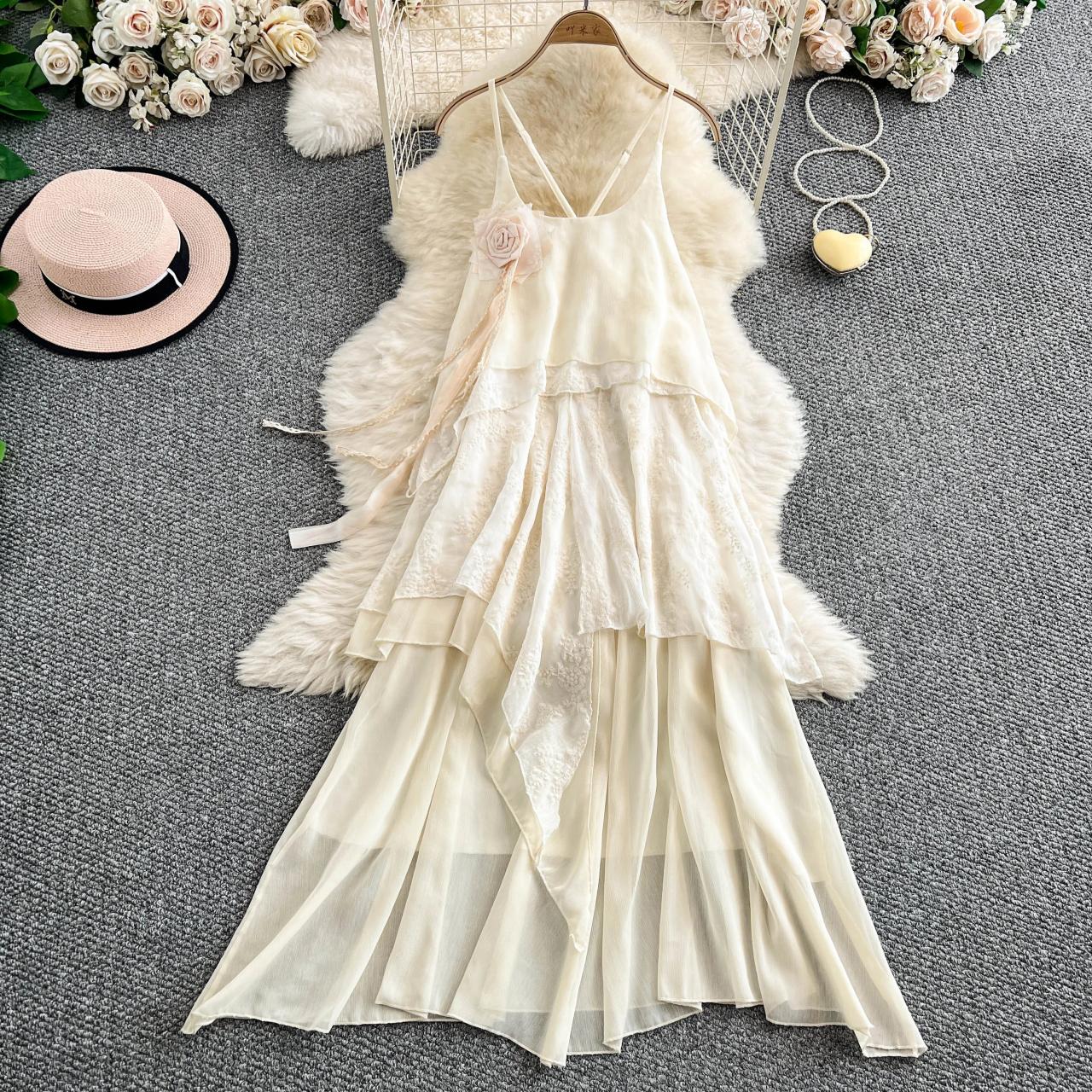 cream dress flowy white flowy dress with sleeves Cream Colored Sundress