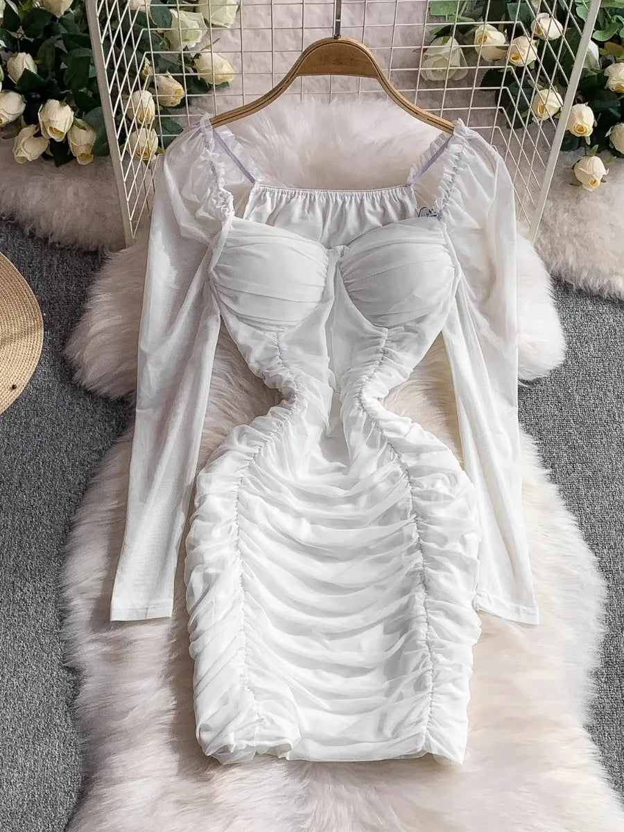 white long sleeve ruched bodycon dress Amazon.com: MASCOMODA Women's 2024 Long Sleeve Ruched Bodycon Dresses Sexy  V Neck Party Cocktail Short Mini Dress (White, Large) : Clothing, Shoes &  Jewelry